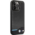 Etui BMW BMHCP13X22NBCK iPhone 13 ProMax 6.7" czarny/black hardcase Leather Carbon