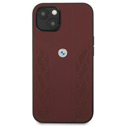 Etui BMW BMHCP13MRSPPR iPhone 13 / 14 / 15 6.1" czerwony/red hardcase Leather Curve Perforate