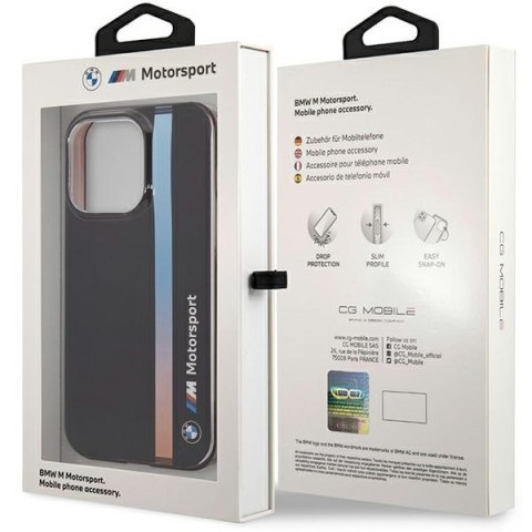 Etui BMW BMHCP14L22HVGV iPhone 14 Pro6.1" czarny/black IML Tricolor Stripe