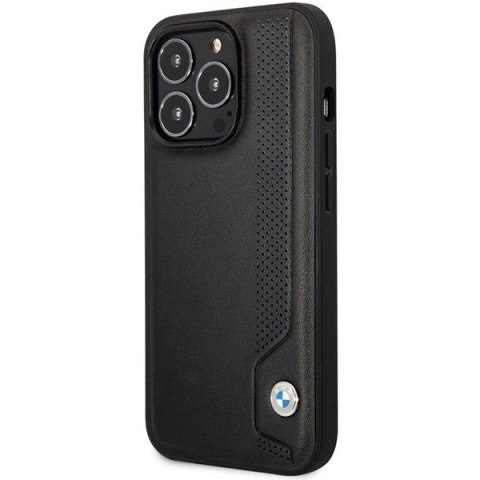 Etui BMW BMHCP14L22RBDK iPhone 14 Pro 6,1" czarny/black hardcase Leather Blue Dots