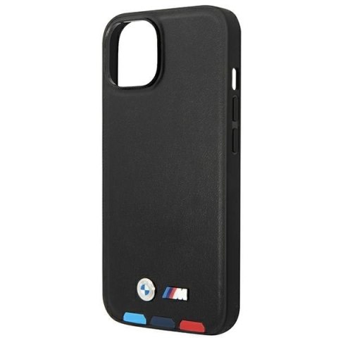 Etui BMW BMHCP14M22PTDK iPhone 14 Plus / 15 Plus 6,7" czarny/black Leather Stamp Tricolor