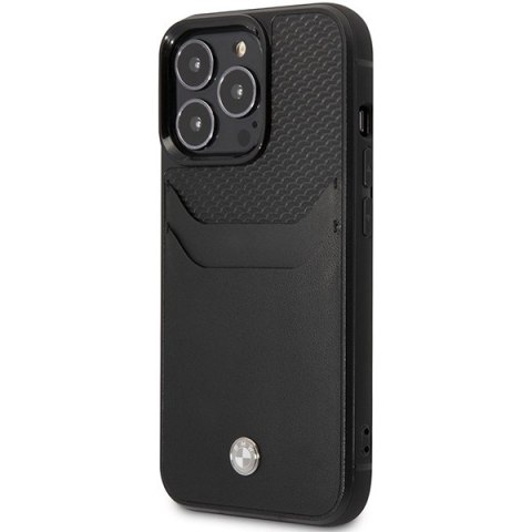 Etui BMW BMHCP14X22RSEPK iPhone 14 Pro Max 6,7" czarny/black Leather Card Slot