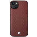 Etui BMW BMHCP14S22RFGR iPhone 14 / 15 / 13 6.1" burgundowy/burgundy Leather Diamond Pattern