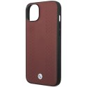 Etui BMW BMHCP14S22RFGR iPhone 14 / 15 / 13 6.1" burgundowy/burgundy Leather Diamond Pattern