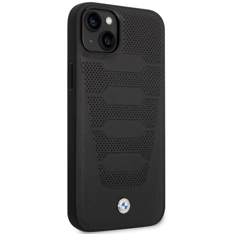 Etui BMW BMHCP14S22RPSK iPhone 14 / 15 / 13 6.1" czarny/black Leather Seats Pattern