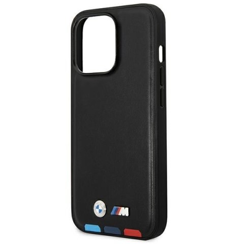 Etui BMW BMHMP14X22PTDK iPhone 14 ProMax 6,7" czarny/black Leather Stamp Tricolor Magsafe