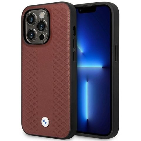 Etui BMW BMHMP14X22RFGR iPhone 14 Pro Max 6,7" burgundowy/burgundy Leather Diamond Pattern MagSafe