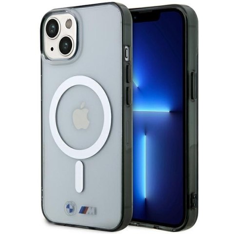 Etui BMW BMHMP14MHCRS iPhone 14 Plus / 15 Plus 6.7" transparent hardcase Silver Ring MagSafe