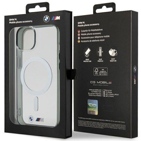 Etui BMW BMHMP14MHCRS iPhone 14 Plus / 15 Plus 6.7" transparent hardcase Silver Ring MagSafe