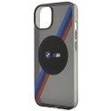 Etui BMW BMHMP14SHDTK iPhone 14 / 15 /13 6.1" szary/grey Tricolor Stripes MagSafe