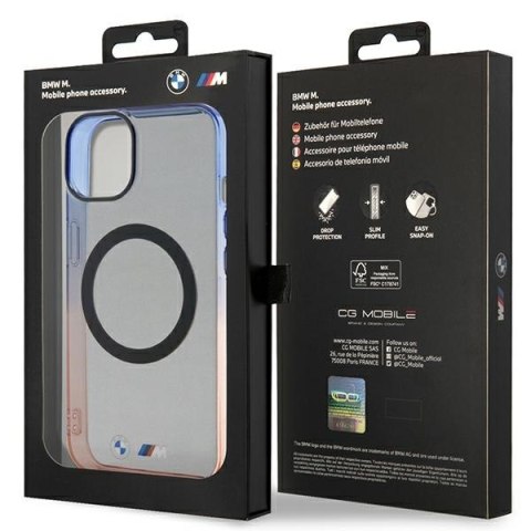 Etui BMW BMHMP14SHTGE iPhone 14 / 15 /13 6.1" szary/grey hardcase Gradient Bumper MagSafe