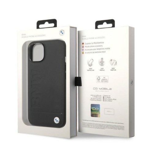 Etui BMW BMHMP14SSLLBK iPhone 14 / 15 / 13 6.1" czarny/black hardcase Signature Logo Imprint Magsafe