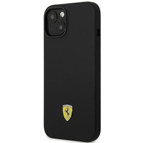 Ferrari FEHCP14SSIBBK iPhone 14 / 15 / 13 6.1" czarny/black hardcase Silicone Metal Logo