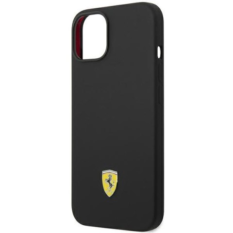 Ferrari FEHCP14SSIBBK iPhone 14 / 15 / 13 6.1" czarny/black hardcase Silicone Metal Logo