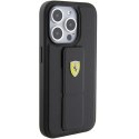 Ferrari FEHCP15LGSPSIK iPhone 15 Pro 6.1" czarny/black hardcase Grip Stand Metal Logo