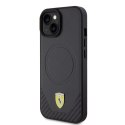 Ferrari FEHMP15SPTEK iPhone 15 / 14 / 13 6.1" czarny/black hardcase Carbon Metal Logo MagSafe
