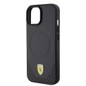 Ferrari FEHMP15SPTEK iPhone 15 / 14 / 13 6.1" czarny/black hardcase Carbon Metal Logo MagSafe