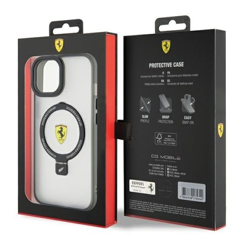 Ferrari FEHMP15SUSCAH iPhone 15 / 14 / 13 6.1" transparent hardcase Ring Stand 2023 Collection MagSafe