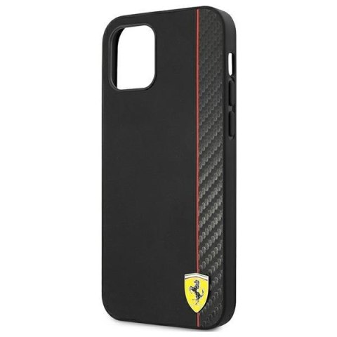 Ferrari FESAXHCP12SBK iPhone 12 mini5,4" czarny/black hardcase On Track Carbon Stripe