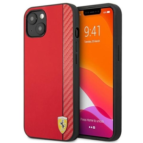 Ferrari FESAXHCP13SRE iPhone 13 mini5,4" czerwony/red hardcase On Track Carbon Stripe