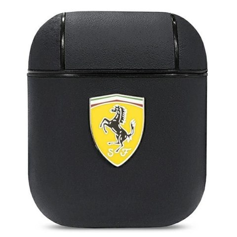 Ferrari FESA2LEBK AirPods 1/2 coverczarny/black On Track Leather