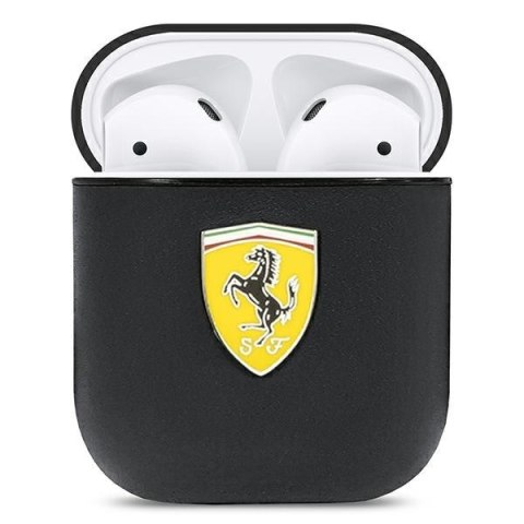 Ferrari FESA2LEBK AirPods 1/2 coverczarny/black On Track Leather
