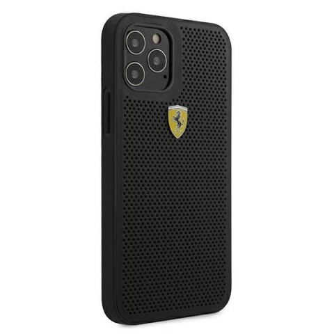 Ferrari FESPEHCP12MBK iPhone12/12 Pro 6,1" czarny/black hardcase On Track Perforated