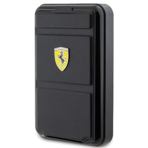 Ferrari Powerbank Bezprzewodowy 15WFEPB10MSPLEK 10000 mAh z funkcją standu czarny/black Metal Logo MagSafe