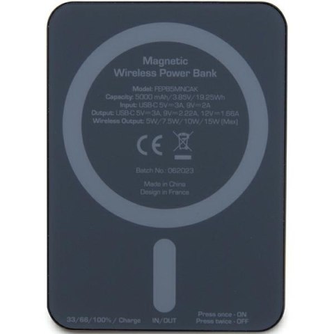 Ferrari Powerbank FEPB5MNCAK 15W 5000mAhczarny/black Metal Logo MagSafe