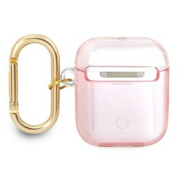 Guess GUA2HHTSP AirPods 1/2 cover różowy/pink Strap Collection