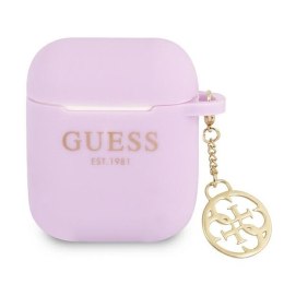 Guess GUA2LSC4EU AirPods 1/2 cover fioletowy/purple Silicone Charm 4G Collection