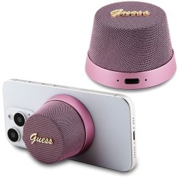 Guess głośnik Bluetooth GUWSC3ALSMP Speaker Stand różowy/pink Magnetic Script Metal