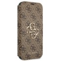 Guess GUBKP13X4GMGBR iPhone 13 Pro Max6,7" brązowy/brown book 4G Big Metal Logo