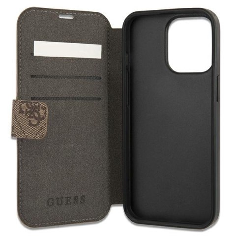 Guess GUBKP13X4GMGBR iPhone 13 Pro Max6,7" brązowy/brown book 4G Big Metal Logo