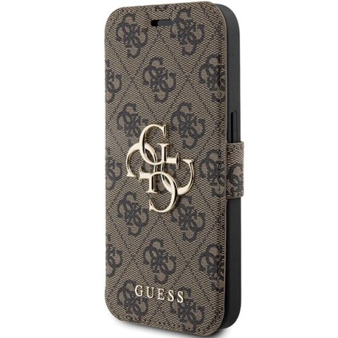 Guess GUBKP15L4GMGBR iPhone 15 Pro 6.1"brązowy/book book 4G Metal Logo