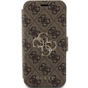 Guess GUBKP15L4GMGBR iPhone 15 Pro 6.1"brązowy/book book 4G Metal Logo