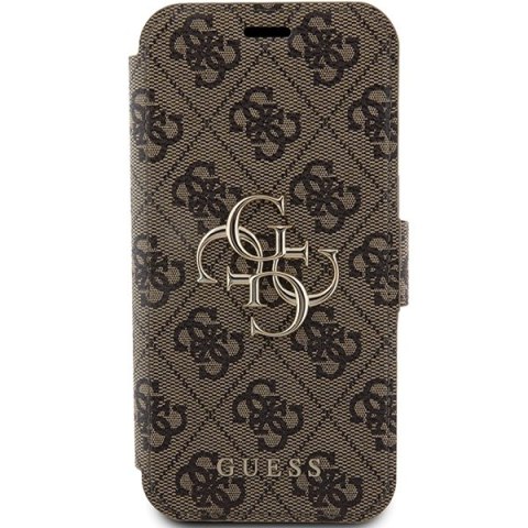 Guess GUBKP15L4GMGBR iPhone 15 Pro 6.1"brązowy/book book 4G Metal Logo