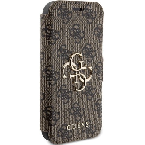 Guess GUBKP15L4GMGBR iPhone 15 Pro 6.1"brązowy/book book 4G Metal Logo
