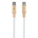 Guess GUCCLALRGDD kabel USB-C - USB-C1.5m Fast Charging złoty/light gold Ebossed Logo