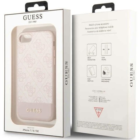 Guess GUHCI8G4GLPI iPhone 7/8/SE 2020 /SE 2022 różowy/pink hard case 4G Stripe Collection