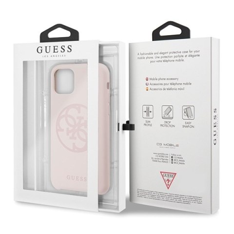 Guess GUHCN58LS4GLP iPhone 11 Prolight pink/jasnoróżowy hard case Silicone 4G Tone On Tone