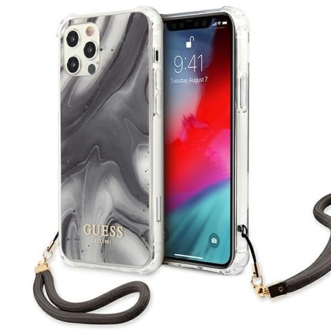 Guess GUHCP12LKSMAGR iPhone 12 Pro Max6,7" szary/grey hardcase Marble Collection