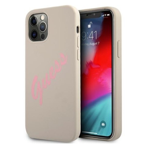 Guess GUHCP12LLSVSGP iPhone 12 Pro Max6,7" szaro różowy/grey pink hardcase Silicone Vintage