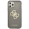 Guess GUHCP12LPCUGL4GBK iPhone 12 ProMax 6,7" czarny/black hard case Glitter 4G Big Logo