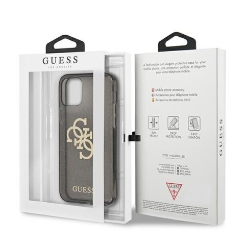 Guess GUHCP12LPCUGL4GBK iPhone 12 ProMax 6,7" czarny/black hard case Glitter 4G Big Logo