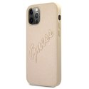 Guess GUHCP12LRSAVSLG iPhone 12 ProMax 6,7" złoty/gold hardcase Saffiano Vintage Script