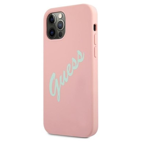 Guess GUHCP12MLSVSPG iPhone 12/12 Pro6,1" różowo zielony/green pink hardcase Silicone Vintage