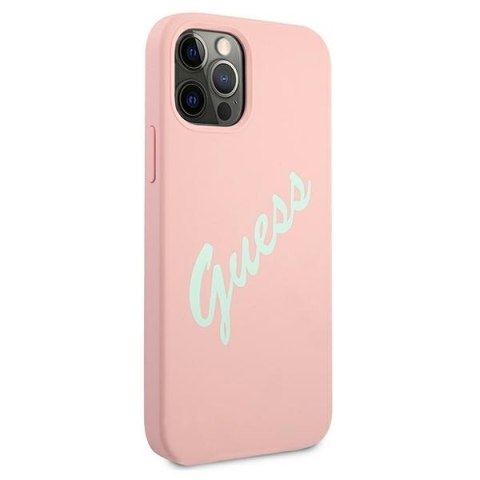 Guess GUHCP12MLSVSPG iPhone 12/12 Pro6,1" różowo zielony/green pink hardcase Silicone Vintage