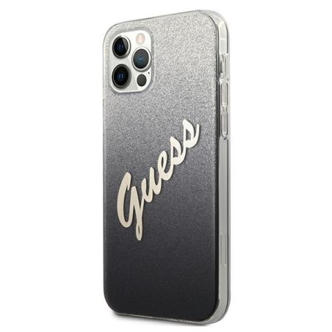 Guess GUHCP12MPCUGLSBK iPhone 12/12 Pro6,1" czarny/black hardcase Glitter Gradient Script