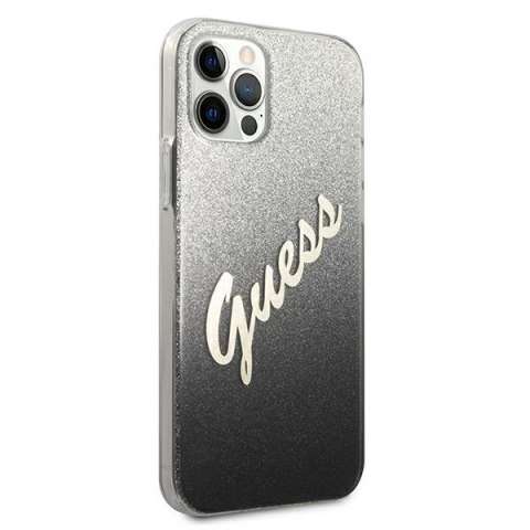 Guess GUHCP12MPCUGLSBK iPhone 12/12 Pro6,1" czarny/black hardcase Glitter Gradient Script